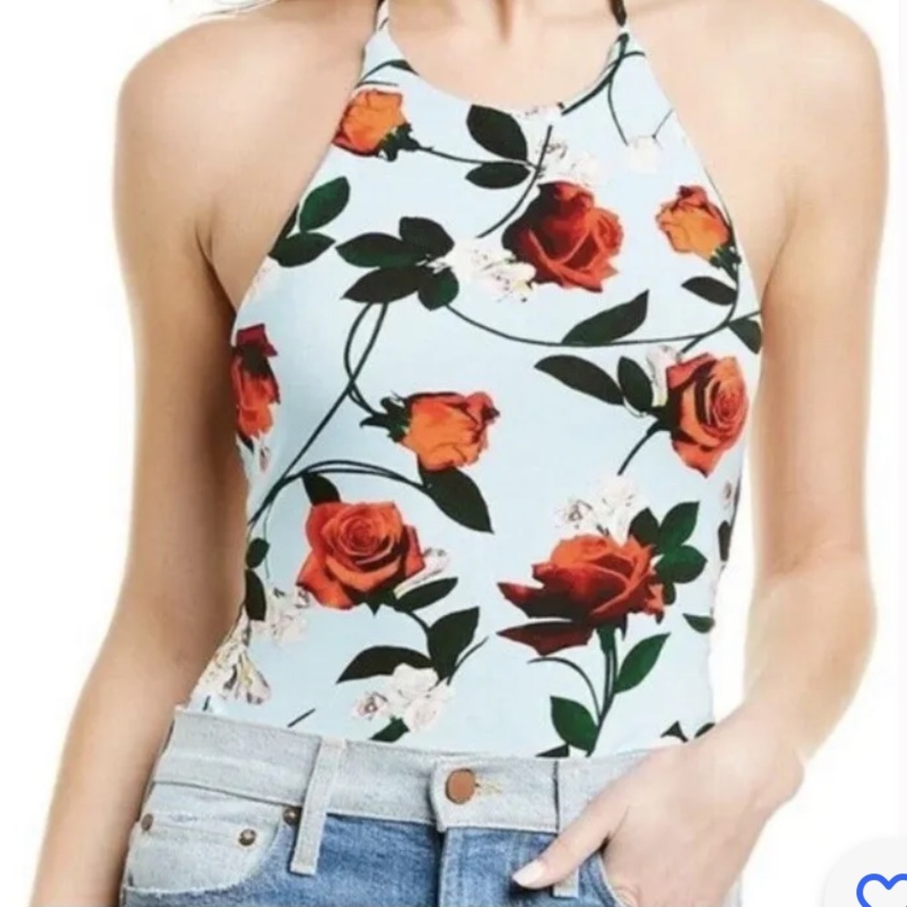 Alice + Olivia rose printed bodysuit.